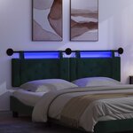 vidaXL Tête de lit suspendue Avec lumière LED Vert foncé Velours