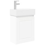 vidaXL Meuble de salle de bain avec robinet Blanc 45 5 x 22 5 x 84 cm