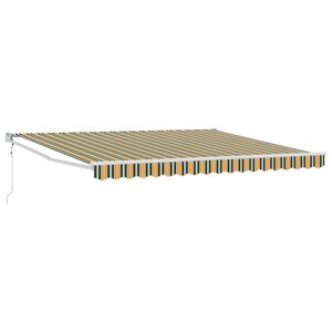 vidaXL Store Rétractable Manuel avec LED Vert et Blanc 400x350 cm