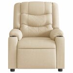 vidaXL Fauteuil inclinable électrique Crème Tissu