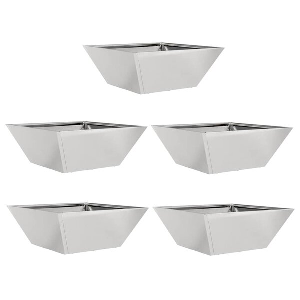 vidaXL Cache-pot de jardin 5 Pièces Argent 40 x 40 x 15 cm