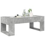 vidaXL Table basse Gris béton 110 x 50 x 41 cm Bois d'ingénierie