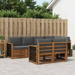 vidaXL Ensemble de canapés d'extérieur 6 pc Naturel et Anthracite