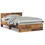 vidaXL Cadre de lit avec tête de lit Bois Ancien 120 x 190 cm