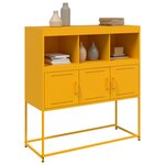 vidaXL Buffet jaune moutarde 100 5x39x107 cm acier