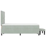 vidaXL Lit à ressorts avec Matelas & Banc Gris Clair 120x190 cm Velours