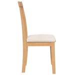 vidaXL Chaises à manger coussins 2 Pièces naturel bois massif caoutchouc