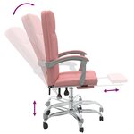 vidaXL Fauteuil inclinable de bureau Rose Similicuir