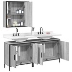 vidaXL Ensemble d'armoires de salle de bain 3 Pièces sonoma gris