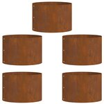 vidaXL Pots de jardin 5 Pièces Marron 30 x 30 x 20 cm Acier cuivré