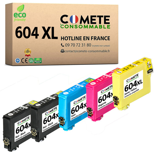 5 Cartouches 604 XL Epson Compatibles Comete, Entreprise Française