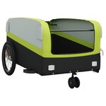 vidaXL Remorque de vélo noir et vert 45 kg fer