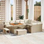 vidaXL Ensemble de canapé de jardin avec coussin 12 Pièces beige et crème