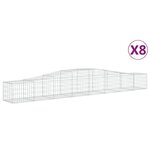 vidaXL Paniers à gabions arqués 8 Pièces 400x50x40/60 cm Fer galvanisé