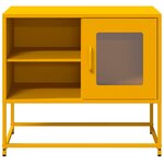 vidaXL Meuble TV jaune moutarde 68x39x60 5 cm acier