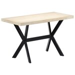 vidaXL Table à dîner Blanc 120x60x75 cm Bois de manguier massif