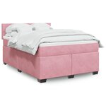 vidaXL Sommier à lattes de lit avec matelas Rose 140x190 cm Velours