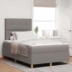 vidaXL Lit Box Spring avec Matelas & LED Taupe 120x200 cm Tissu