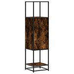 vidaXL Buffet haut chêne fumé 35 5x35x139 cm bois d'ingénierie métal