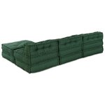 vidaXL Unité de canapé modulaire 4 Pièces Vert Tissu