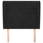vidaXL Tête de lit avec oreilles Noir 103x23x118/128 cm Velours