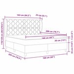 vidaXL Lit avec matelas à ressorts   Noir  160x200 cm  en tissu.