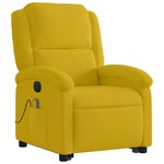 vidaXL Fauteuil inclinable de massage électrique jaune velours