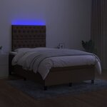 vidaXL Sommier à lattes de lit matelas et LED Marron foncé 120x200 cm