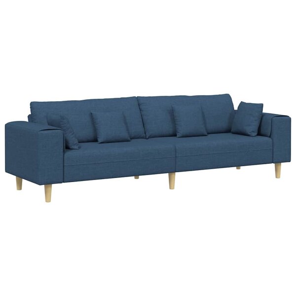 vidaXL Canapé avec coussin Bleu 250 x 77 x 76 cm tissu