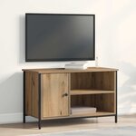 Meuble TV vidaXL en chêne artisan de 80x40x50 cm en bois d'ingénierie et acier
