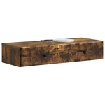 vidaXL Table d'appoint murale Chêne fumé 87 5 x 34 5 x 17 cm