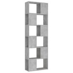 vidaXL Bibliothèque/Séparateur de pièce Gris béton 60x24x186 cm