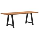 vidaXL Table à manger marron clair bois de chêne massif rectangulaire