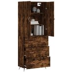 vidaXL Buffet haut Chêne fumé 69 5x34x180 cm Bois d'ingénierie
