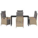 vidaXL Ensemble de jardin à 5 pièces Beige Rattan Poly