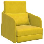 vidaXL Canapé-lit de sol 2-en-1 Jaune 65x80x83 cm Velours