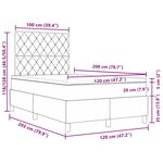 Lit à sommier box avec matelas Gris clair 120x200 cm Velours