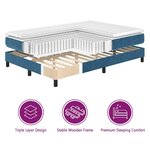 vidaXL Lit à ressorts avec matelas Bleu foncé 180 x 200 cm Velours