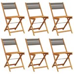 vidaXL Chaises de jardin pliables lot de 6 gris bois d'acacia massif