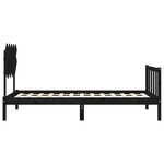 vidaXL Cadre de lit et tête de lit noir 100x200 cm bois massif