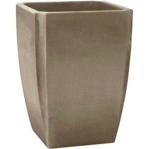 Bac à Arbustes Vase Haut PALMEA 65 L - Double Paroi - Réserve d'Eau Intégrée - 47 x 47 x 65 cm - Taupe