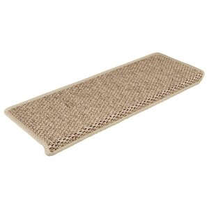 vidaXL Tapis d'escalier autocollants 15 Pièces 65x21x4 cm Sable
