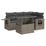 vidaXL Salon de jardin 5 Pièces avec coussins gris résine tressée