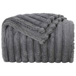 vidaXL Jeté Gris foncé 240 x 220 cm Toison