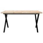 vidaXL Table basse cadre en X 90x90x45 5cm bois de pin massif et acier