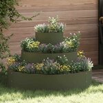 vidaXL Ensemble Jardinière Vert Olive En Acier
