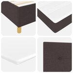 Lit à ressort avec matelas vidaXL Marron foncé 100x200 cm en tissu