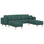 Sofa en tissu avec coussin 3 Pièces Vert foncé 208 cm tissu