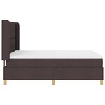 vidaXL Lit à ressorts avec matelas Marron foncé 140 x 190 cm tissu