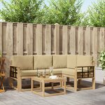 vidaXL Ensemble de canapés d'extérieur 5 pc Blanc et Beige